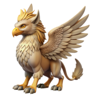 exceptional baroque Majestic griffin, intricately feathered, sharp talons, NO BACKGROUND with Transparent Background. sharp png