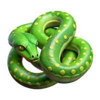 exemplary impressionist A slithering green tree python NO BACKGROUND with Transparent Background. impeccable png