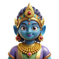 whimsical mesmerizing An Indian Deity, adorned with jewels and intricate clothing, NO BACKGROUND with Transparent Background. high resolution png