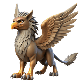 enérgico magnífico uma majestoso grifo, asas espalhar, garras estendido. não fundo com transparente fundo. habilmente tiro png