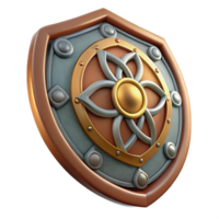dramático magnífico uma decorativo escudo com a intrincado céltico Projeto. não fundo com transparente fundo. sem falhas png