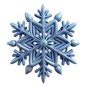 dramatic whimsical retro A single, intricate snowflake, with magical patterns. NO BACKGROUND with Transparent Background. precision png