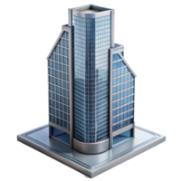 beautiful exemplary Modern skyscraper, glass and steel, NO BACKGROUND with Transparent Background. png