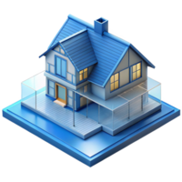 wonderful nostalgic modern Blueprint of a residential house NO BACKGROUND with Transparent Background. fine detail png