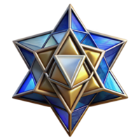standout retro Synagogue stained glass Star of David, NO BACKGROUND with Transparent Background. flawless png