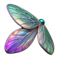gorgeous tranquil modern Alien insect wing, iridescent, delicate veins, intricate patterns. NO BACKGROUND with Transparent Background. luxury png