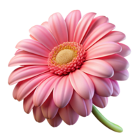 radiant calm futuristic Single gerbera daisy, pink NO BACKGROUND with Transparent Background. elite png
