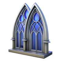 striking rare Gothic cathedral stained glass window, NO BACKGROUND with Transparent Background. png