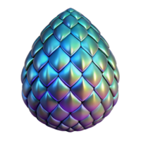 ethereal gorgeous A single, polished dragon scale, iridescent and shimmering. NO BACKGROUND with Transparent Background. sharp png
