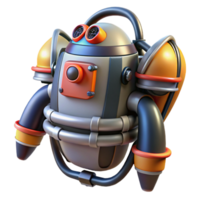 nostalgic stunning Futuristic jetpack, thrusters, control panel, harness. NO BACKGROUND with Transparent Background. impeccable png