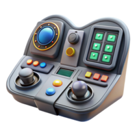 hypnotic memorable Spaceship cockpit control panel, complex instrumentation, illuminated buttons. NO BACKGROUND with Transparent Background. png