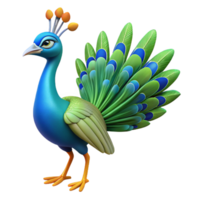fascinating joyful baroque A strutting peacock, NO BACKGROUND with Transparent Background. museum quality png