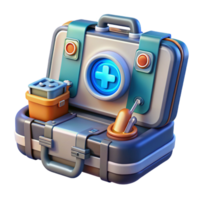 alluring dreamy classic Futuristic medical kit, advanced tools, diagnostic display. NO BACKGROUND with Transparent Background. artisan png