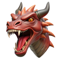 impressive dramatic elegant A fierce dragon head, snarling, NO BACKGROUND with Transparent Background. exclusive png
