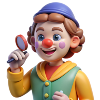 timeless renaissance Clown, applying makeup, NO BACKGROUND with Transparent Background. ultra HD png