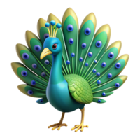 fascinating avant-garde A peacock with feathers fanned out, NO BACKGROUND with Transparent Background. 8K png