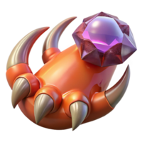 inspired baroque A fierce dragon claw, clutching a gemstone. NO BACKGROUND with Transparent Background. professional png