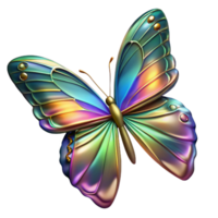 bold pristine Single butterfly, iridescent wings, intricate patterns, NO BACKGROUND with Transparent Background. impeccable png