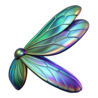 spectacular celebrated Alien insect wing with iridescent scales. NO BACKGROUND with Transparent Background. png