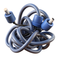 sumptuous coveted A tangled mess of charging cables. NO BACKGROUND with Transparent Background. png