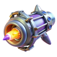 energetic splendid Spaceship engine with glowing plasma core and intricate details NO BACKGROUND with Transparent Background. high quality png