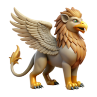 extraordinary peaceful industrial A majestic Griffin, eagle head and lion body, NO BACKGROUND with Transparent Background. authentic png