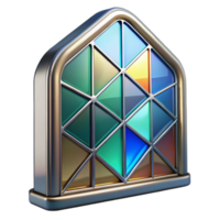 exquisite timeless Stained glass window panel, abstract design, NO BACKGROUND with Transparent Background. png