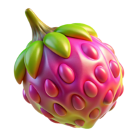 fascinating romantic classic Alien fruit, unusual shape, vibrant colors, bioluminescent. NO BACKGROUND with Transparent Background. handcrafted png