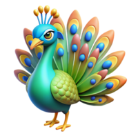 inspired elegant A colorful peacock with feathers displayed. NO BACKGROUND with Transparent Background. impeccable png