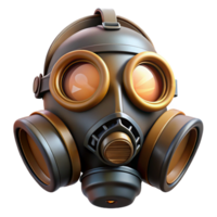 sumptuous notable Steampunk gas mask with tinted lenses and intricate filters. NO BACKGROUND with Transparent Background. png