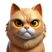ethereal mesmerizing A grumpy Persian cat, close-up, NO BACKGROUND with Transparent Background. sharp png