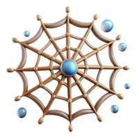 exquisite unforgettable Spider web with dew drops NO BACKGROUND with Transparent Background. png
