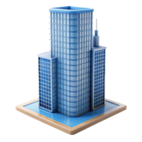 glorious tranquil minimalist Modern skyscraper architectural model, NO BACKGROUND with Transparent Background. studio quality png