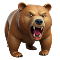 intense picturesque A growling grizzly bear, NO BACKGROUND with Transparent Background. fine detail png