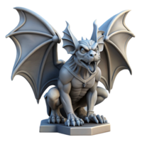 nostalgic splendid Detailed gargoyle statue, gothic style, intricate wings, NO BACKGROUND with Transparent Background. 4K png