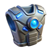 fascinating dreamy minimalist Robot chest plate with glowing power core NO BACKGROUND with Transparent Background. handcrafted png