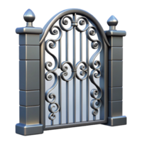 immaculate sought-after Metal gate, decorative design, NO BACKGROUND with Transparent Background. png