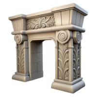 extraordinary renaissance Stone lintel, decorative carving, NO BACKGROUND with Transparent Background. top-tier png