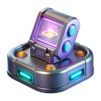 harmonious serene Futuristic communication device with a holographic display. NO BACKGROUND with Transparent Background. masterfully captured png