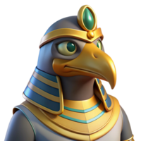 ethereal fascinating Horus, Egyptian god of the sky, falcon-headed, NO BACKGROUND with Transparent Background. professional png