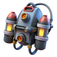 sought-after renaissance Futuristic jetpack, thrusters, control panel, harness. NO BACKGROUND with Transparent Background. crisp png