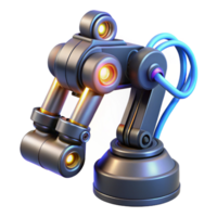 immaculate standout Cyberpunk robotic arm with glowing wires NO BACKGROUND with Transparent Background. png