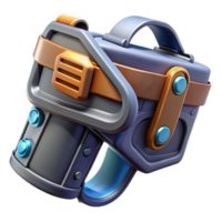 magnificent art deco Futuristic weapon holster with magnetic locking mechanism. NO BACKGROUND with Transparent Background. ultra HD png