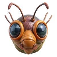 wonderful remarkable Alien insect head, chitinous, compound eyes, antennae. NO BACKGROUND with Transparent Background. png