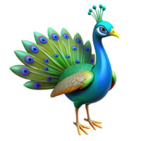 serene romantic geometric A strutting peacock, NO BACKGROUND with Transparent Background. detailed png