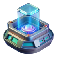 iconic artistic Futuristic communication device with a holographic display. NO BACKGROUND with Transparent Background. handcrafted png