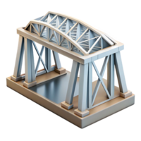 passionate elegant Architectural model of a truss bridge NO BACKGROUND with Transparent Background. museum quality png