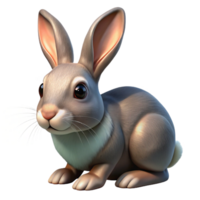 linda orgânico uma realista Renderização do uma Coelho não fundo com transparente fundo. fresco png