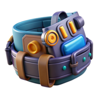 ethereal wonderful Cyberpunk character's belt with various gadgets NO BACKGROUND with Transparent Background. expertly shot png