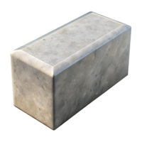 vibrant peaceful art deco 3D render of a concrete block NO BACKGROUND with Transparent Background. museum quality png
